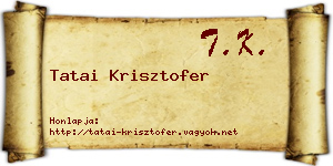 Tatai Krisztofer névjegykártya