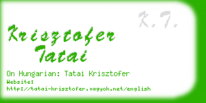 krisztofer tatai business card